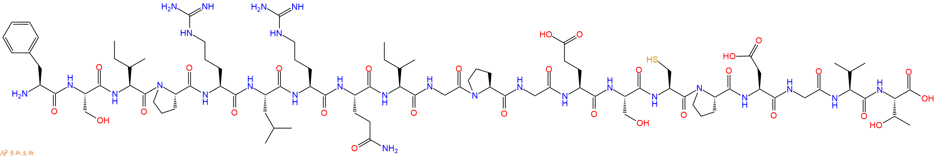 专肽生物产品H2N-Phe-Ser-Ile-Pro-Arg-Leu-Arg-Gln-Ile-Gly-Pro-Gly-Glu-Ser-Cys-Pro-Asp-Gly-Val-Thr-OH
