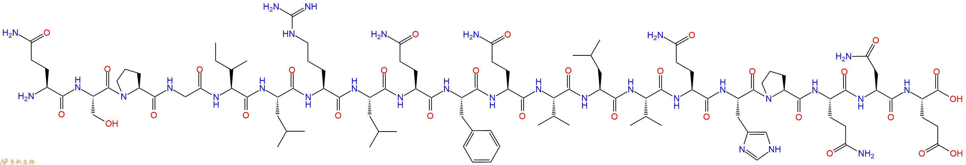 专肽生物产品H2N-Gln-Ser-Pro-Gly-Ile-Leu-Arg-Leu-Gln-Phe-Gln-Val-Leu-Val-Gln-His-Pro-Gln-Asn-Glu-OH