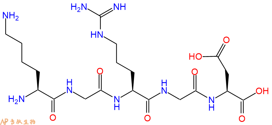 专肽生物产品H2N-Lys-Gly-Arg-Gly-Asp-OH