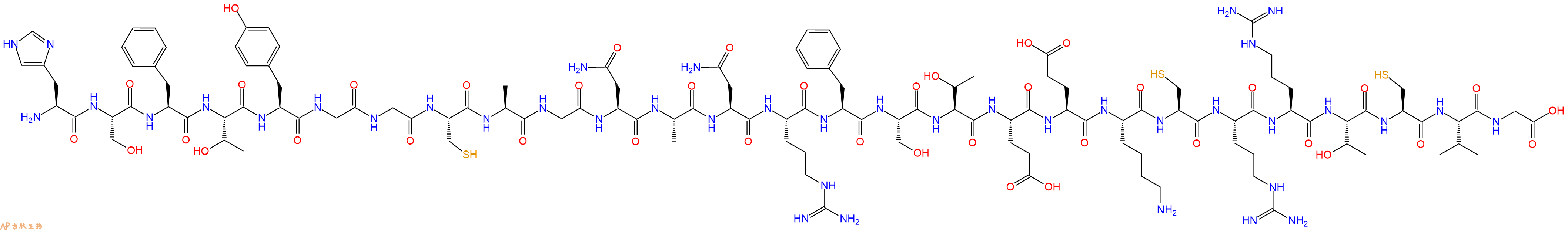 专肽生物产品H2N-His-Ser-Phe-Thr-Tyr-Gly-Gly-Cys-Ala-Gly-Asn-Ala-Asn-Arg-Phe-Ser-Thr-Glu-Glu-Lys-Cys-Arg-Arg-Thr-Cys-Val-Gly-OH