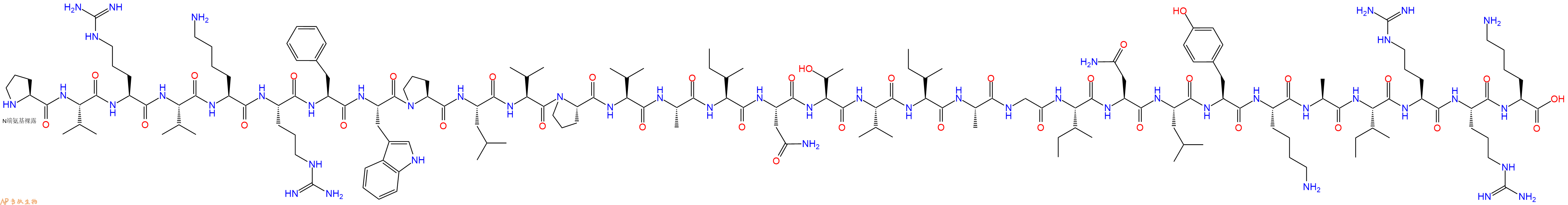 专肽生物产品H2N-Pro-Val-Arg-Val-Lys-Arg-Phe-Trp-Pro-Leu-Val-Pro-Val-Ala-Ile-Asn-Thr-Val-Ile-Ala-Gly-Ile-Asn-Leu-Tyr-Lys-Ala-Ile-Arg-Arg-Lys-OH