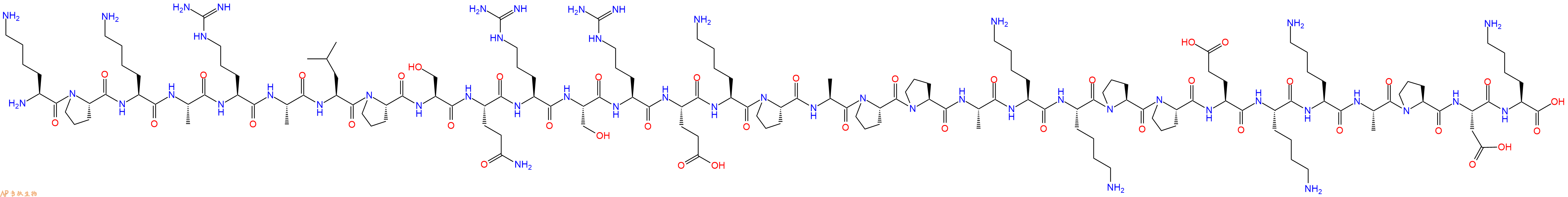 专肽生物产品H2N-Lys-Pro-Lys-Ala-Arg-Ala-Leu-Pro-Ser-Gln-Arg-Ser-Arg-Glu-Lys-Pro-Ala-Pro-Pro-Ala-Lys-Lys-Pro-Pro-Glu-Lys-Lys-Ala-Pro-Asp-Lys-OH