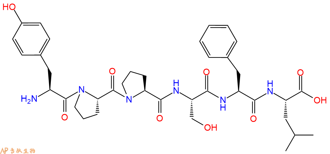 专肽生物产品H2N-Tyr-Pro-Pro-Ser-Phe-Leu-OH