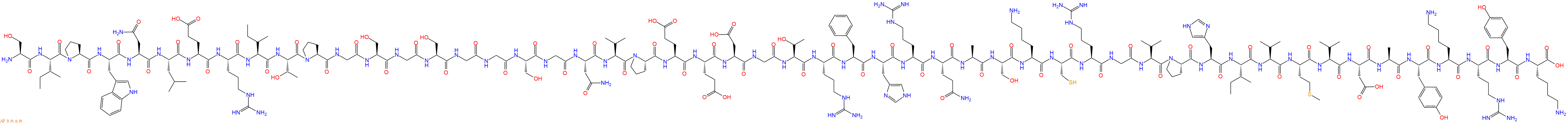 专肽生物产品H2N-Ser-Ile-Pro-Trp-Asn-Leu-Glu-Arg-Ile-Thr-Pro-Gly-Ser-Gly-Ser-Gly-Gly-Ser-Gly-Asn-Val-Pro-Glu-Glu-Asp-Gly-Thr-Arg-Phe-His-Arg-Gln-Ala-Ser-Lys-Cys-Arg-Gly-Val-Pro-His-Ile-Val-Met-Val-Asp-Ala-Tyr-Lys-Arg-Tyr-Lys-OH