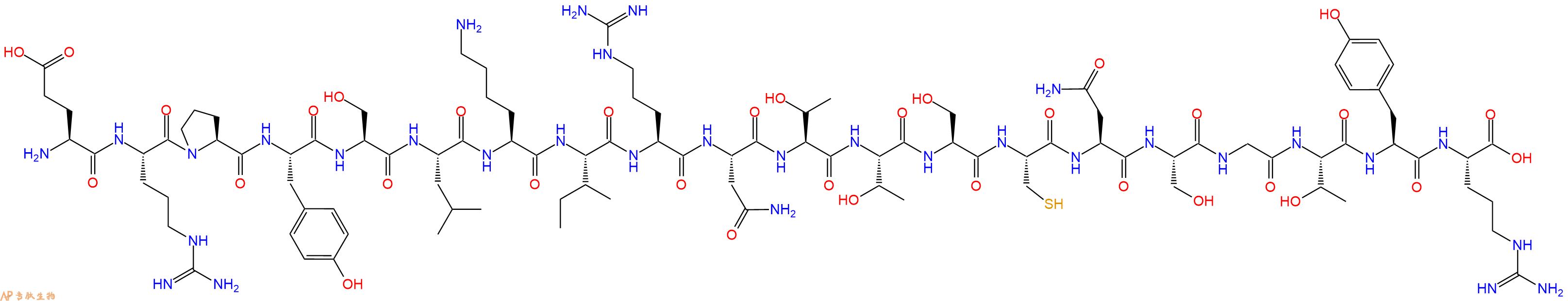 专肽生物产品H2N-Glu-Arg-Pro-Tyr-Ser-Leu-Lys-Ile-Arg-Asn-Thr-Thr-Ser-Cys-Asn-Ser-Gly-Thr-Tyr-Arg-OH
