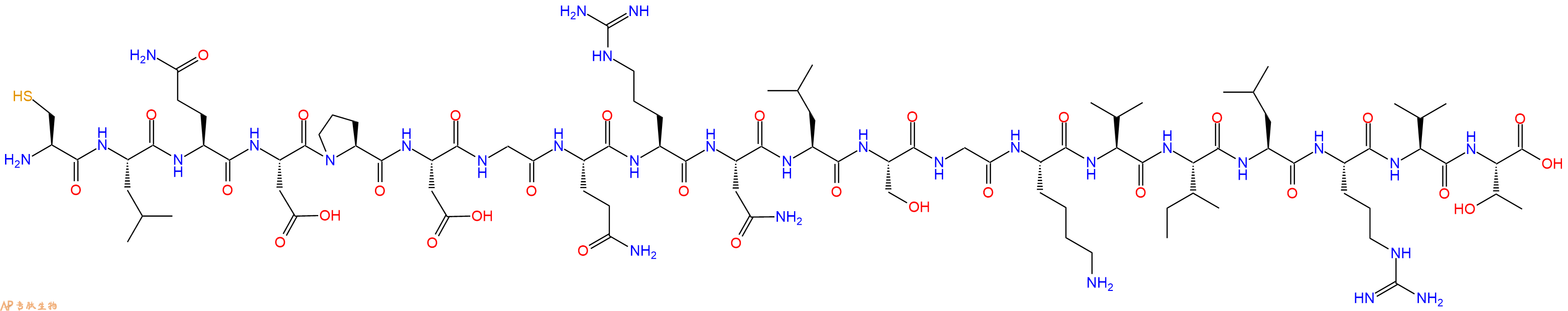 专肽生物产品H2N-Cys-Leu-Gln-Asp-Pro-Asp-Gly-Gln-Arg-Asn-Leu-Ser-Gly-Lys-Val-Ile-Leu-Arg-Val-Thr-OH