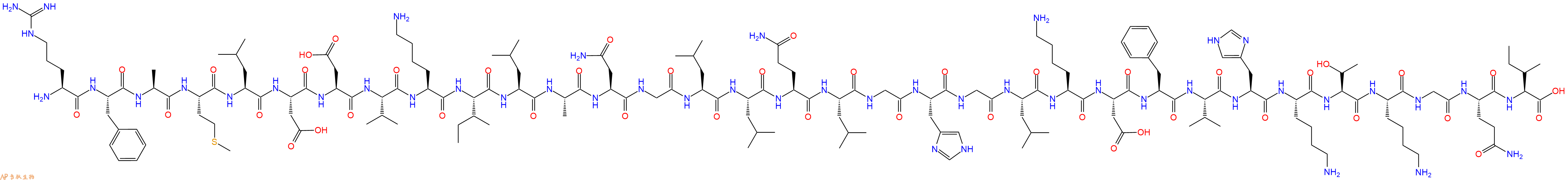 专肽生物产品H2N-Arg-Phe-Ala-Met-Leu-Asp-Asp-Val-Lys-Ile-Leu-Ala-Asn-Gly-Leu-Leu-Gln-Leu-Gly-His-Gly-Leu-Lys-Asp-Phe-Val-His-Lys-Thr-Lys-Gly-Gln-Ile-OH
