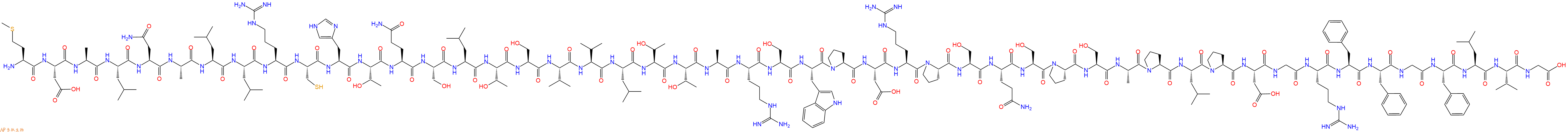 专肽生物产品H2N-Met-Asp-Ala-Leu-Asn-Ala-Leu-Leu-Arg-Cys-His-Thr-Gln-Ser-Leu-Thr-Ser-Val-Val-Leu-Thr-Thr-Ala-Arg-Ser-Trp-Pro-Asp-Arg-Pro-Ser-Gln-Ser-Pro-Ser-Ala-Pro-Leu-Pro-Asp-Gly-Arg-Phe-Phe-Gly-Phe-Leu-Val-Gly-OH