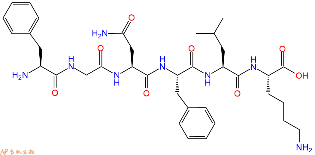专肽生物产品H2N-Phe-Gly-Asn-Phe-Leu-Lys-OH