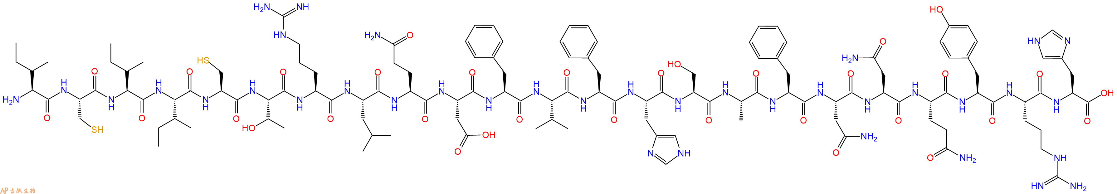 专肽生物产品H2N-Ile-Cys-Ile-Ile-Cys-Thr-Arg-Leu-Gln-Asp-Phe-Val-Phe-His-Ser-Ala-Phe-Asn-Asn-Gln-Tyr-Arg-His-OH