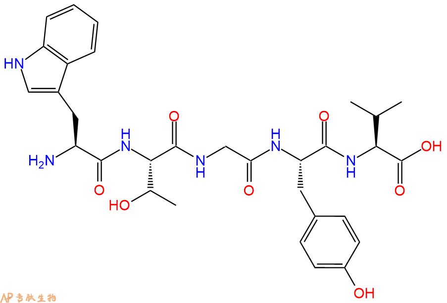 专肽生物产品H2N-Trp-Thr-Gly-Tyr-Val-OH