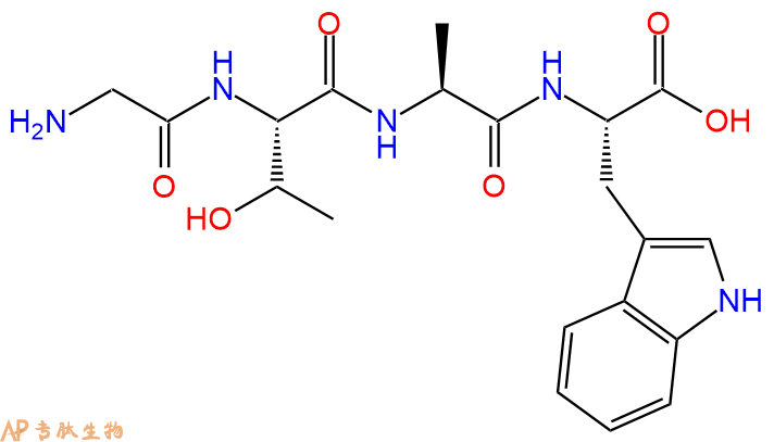 专肽生物产品H2N-Gly-Thr-Ala-Trp-OH