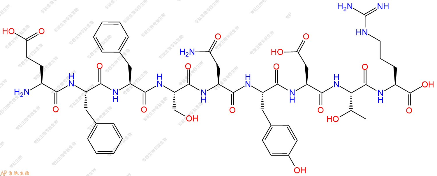 专肽生物产品H2N-Glu-Phe-Phe-Ser-Asn-Tyr-Asp-Thr-Arg-OH