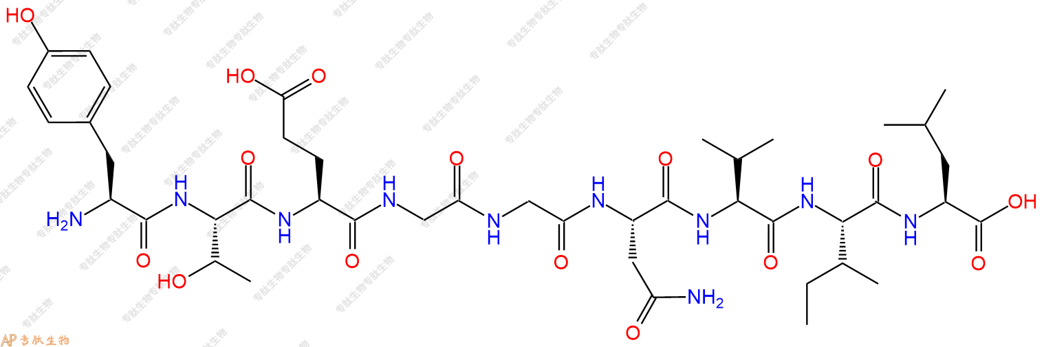 专肽生物产品H2N-Tyr-Thr-Glu-Gly-Gly-Asn-Val-Ile-Leu-OH