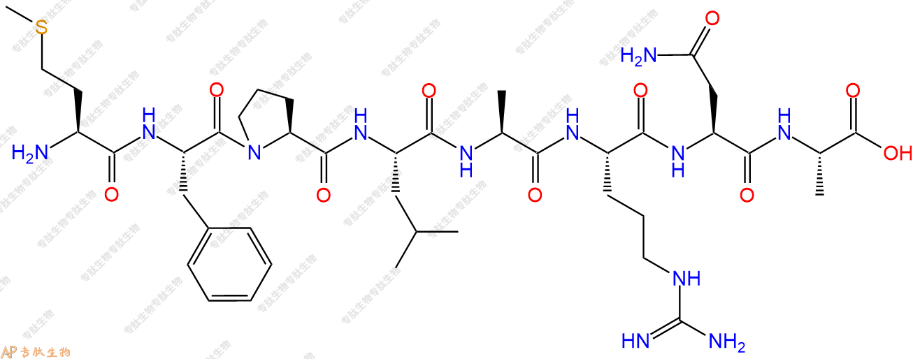 专肽生物产品H2N-Met-Phe-Pro-Leu-Ala-Arg-Asn-Ala-OH