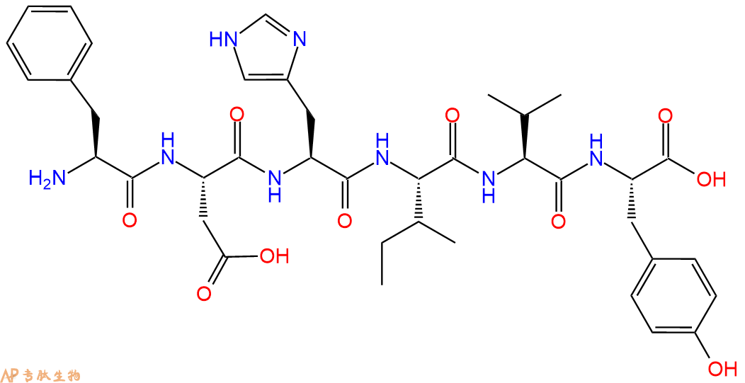 专肽生物产品H2N-Phe-Asp-His-Ile-Val-Tyr-OH