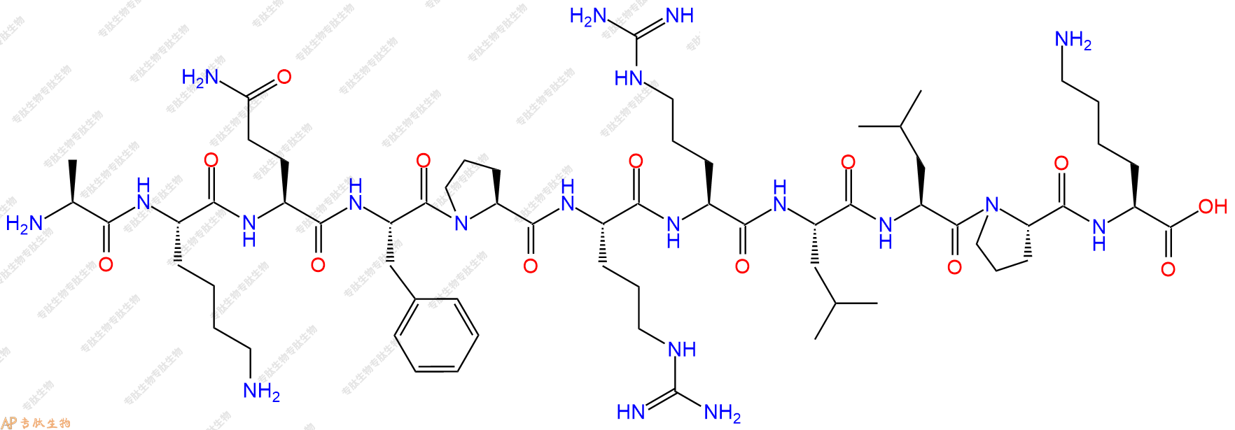 专肽生物产品H2N-Ala-Lys-Gln-Phe-Pro-Arg-Arg-Leu-Leu-Pro-Lys-OH