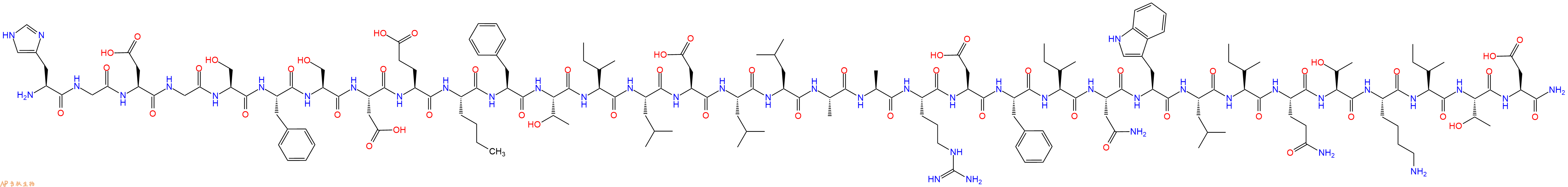 专肽生物产品H2N-His-Gly-Asp-Gly-Ser-Phe-Ser-Asp-Glu-Nle-Phe-Thr-Ile-Leu-Asp-Leu-Leu-Ala-Ala-Arg-Asp-Phe-Ile-Asn-Trp-Leu-Ile-Gln-Thr-Lys-Ile-Thr-Asp-NH2
