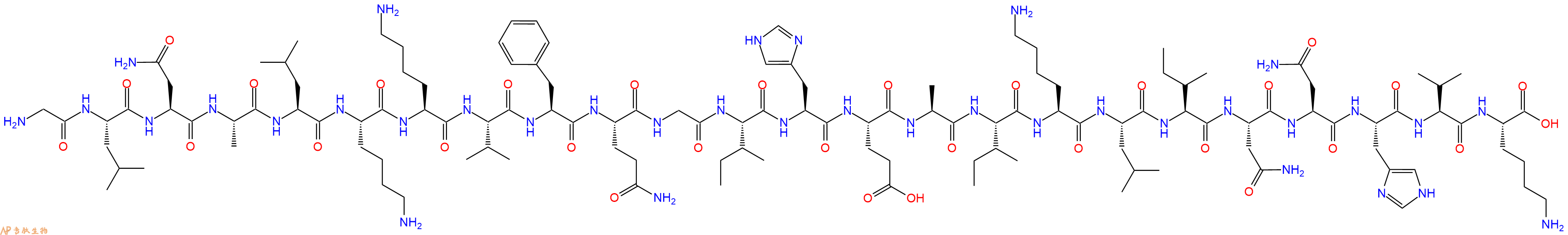 专肽生物产品H2N-Gly-Leu-Asn-Ala-Leu-Lys-Lys-Val-Phe-Gln-Gly-Ile-His-Glu-Ala-Ile-Lys-Leu-Ile-Asn-Asn-His-Val-Lys-OH