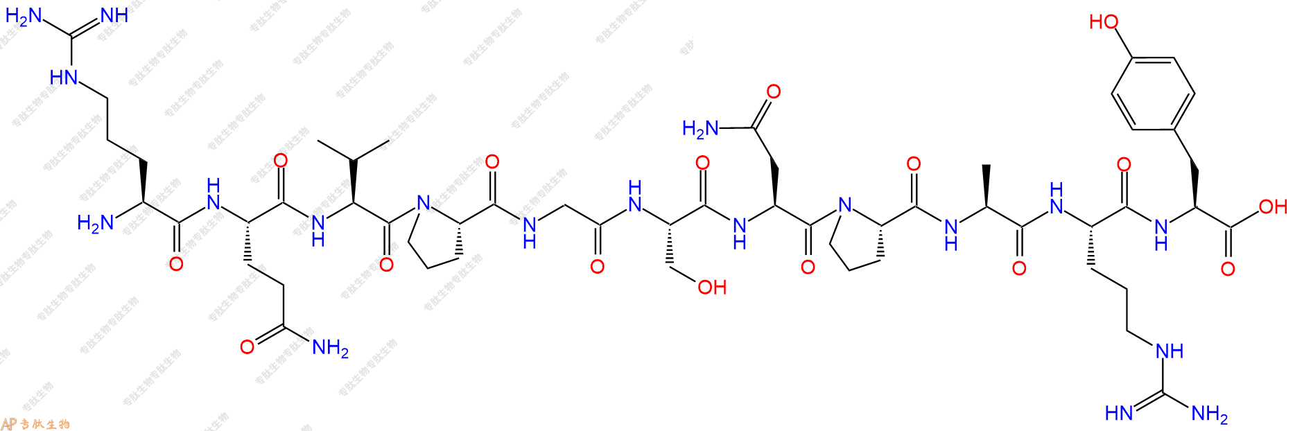 专肽生物产品H2N-Arg-Gln-Val-Pro-Gly-Ser-Asn-Pro-Ala-Arg-Tyr-OH