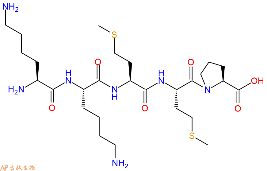 专肽生物产品H2N-Lys-Lys-Met-Met-Pro-OH