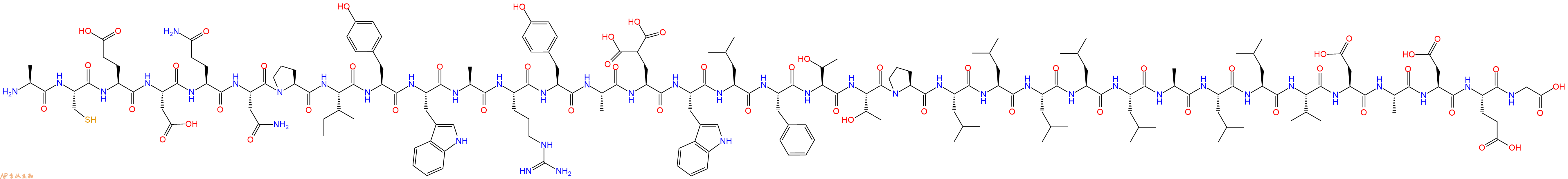 专肽生物产品H2N-Ala-Cys-Glu-Asp-Gln-Asn-Pro-Ile-Tyr-Trp-Ala-Arg-Tyr-Ala-Gla-Trp-Leu-Phe-Thr-Thr-Pro-Leu-Leu-Leu-Leu-Leu-Ala-Leu-Leu-Val-Asp-Ala-Asp-Glu-Gly-OH