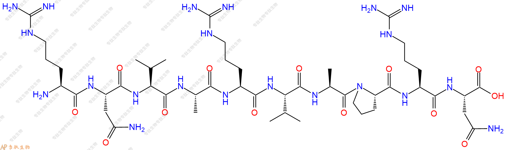 专肽生物产品H2N-Arg-Asn-Val-Ala-Arg-Val-Ala-Pro-Arg-Asn-OH