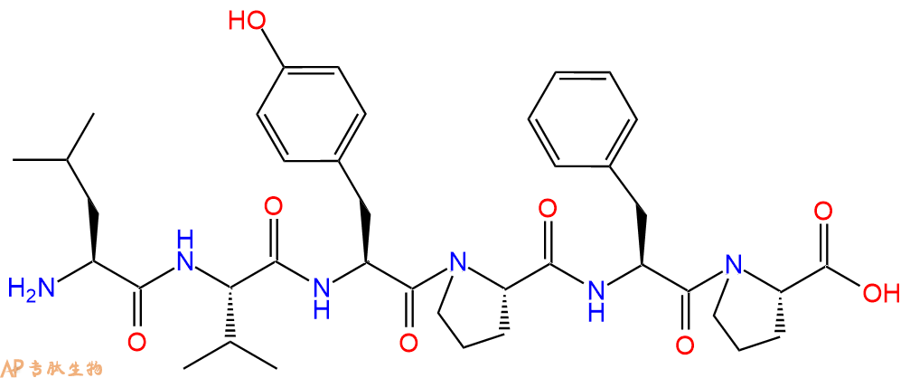 专肽生物产品H2N-Leu-Val-Tyr-Pro-Phe-Pro-OH