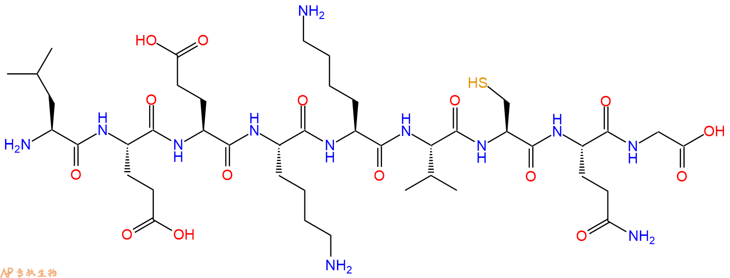 专肽生物产品H2N-Leu-Glu-Glu-Lys-Lys-Val-Cys-Gln-Gly-OH