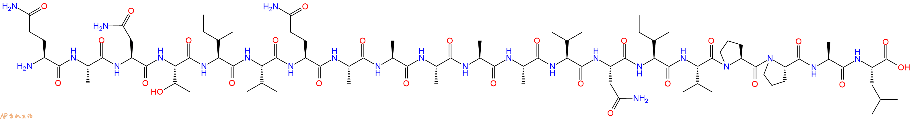 专肽生物产品H2N-Gln-Ala-Asn-Thr-Ile-Val-Gln-Ala-Ala-Ala-Ala-Ala-Val-Asn-Ile-Val-Pro-Pro-Ala-Leu-OH