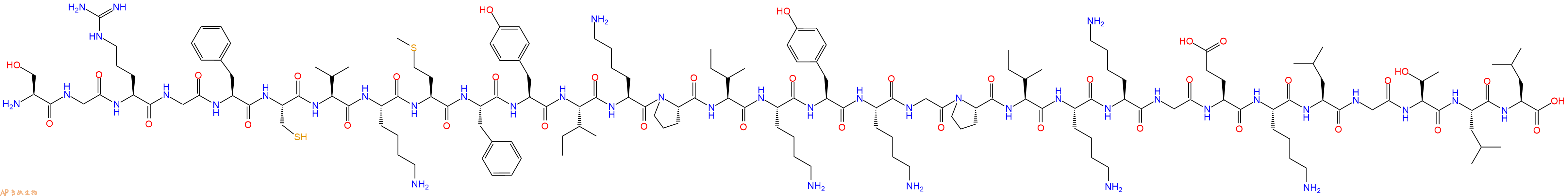 专肽生物产品H2N-Ser-Gly-Arg-Gly-Phe-Cys-Val-Lys-Met-Phe-Tyr-Ile-Lys-Pro-Ile-Lys-Tyr-Lys-Gly-Pro-Ile-Lys-Lys-Gly-Glu-Lys-Leu-Gly-Thr-Leu-Leu-OH