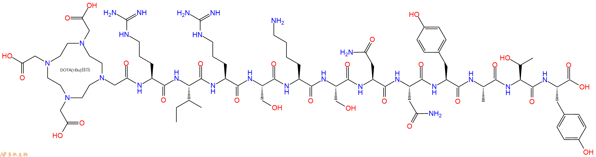 专肽生物产品DOTA-Arg-Ile-Arg-Ser-Lys-Ser-Asn-Asn-Tyr-Ala-Thr-Tyr-OH