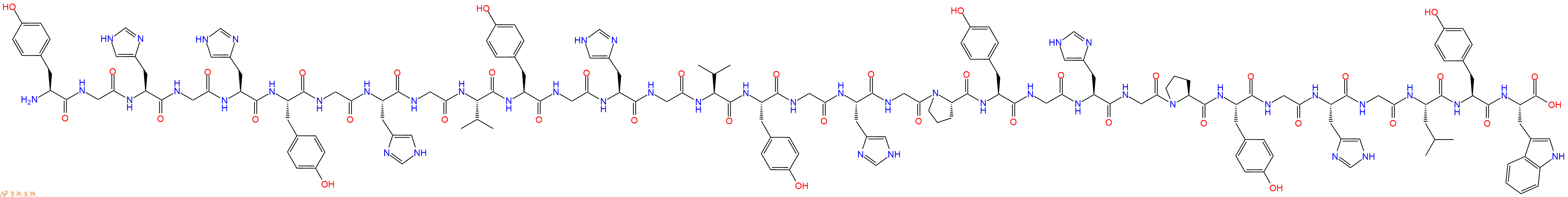 专肽生物产品H2N-Tyr-Gly-His-Gly-His-Tyr-Gly-His-Gly-Val-Tyr-Gly-His-Gly-Val-Tyr-Gly-His-Gly-Pro-Tyr-Gly-His-Gly-Pro-Tyr-Gly-His-Gly-Leu-Tyr-Trp-OH