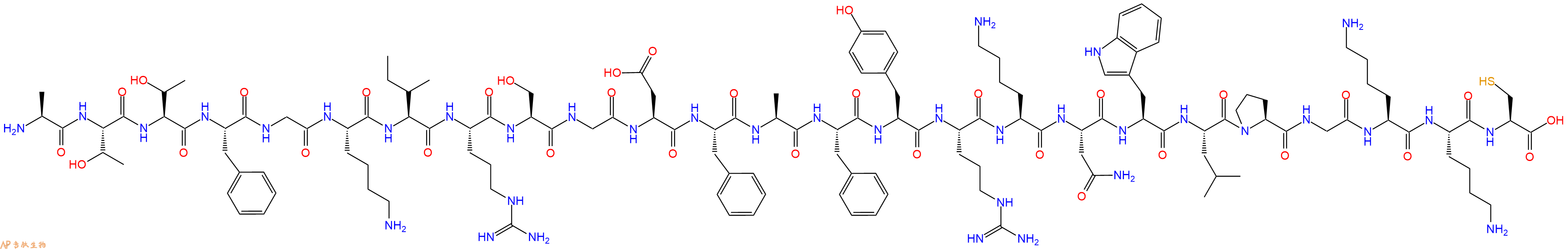 专肽生物产品H2N-Ala-Thr-Thr-Phe-Gly-Lys-Ile-Arg-Ser-Gly-Asp-Phe-Ala-Phe-Tyr-Arg-Lys-Asn-Trp-Leu-Pro-Gly-Lys-Lys-Cys-OH