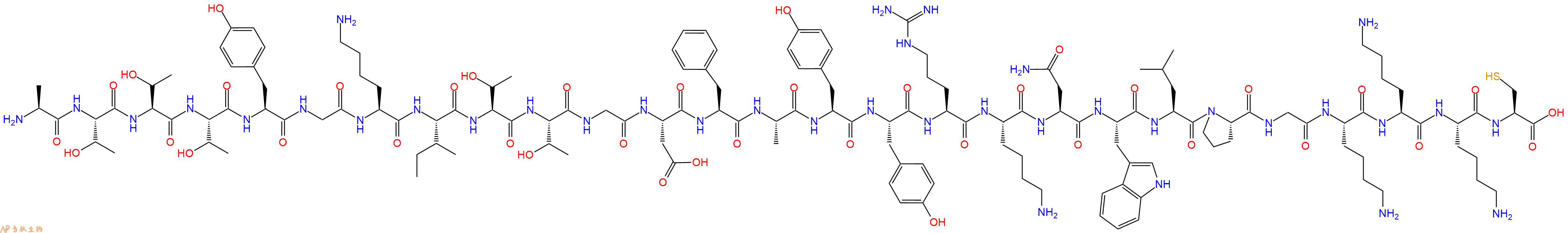 专肽生物产品H2N-Ala-Thr-Thr-Thr-Tyr-Gly-Lys-Ile-Thr-Thr-Gly-Asp-Phe-Ala-Tyr-Tyr-Arg-Lys-Asn-Trp-Leu-Pro-Gly-Lys-Lys-Lys-Cys-OH