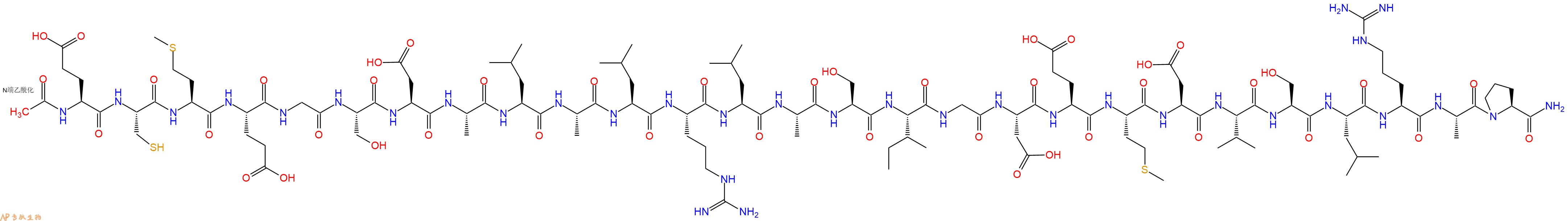 专肽生物产品Ac-Glu-Cys-Met-Glu-Gly-Ser-Asp-Ala-Leu-Ala-Leu-Arg-Leu-Ala-Ser-Ile-Gly-Asp-Glu-Met-Asp-Val-Ser-Leu-Arg-Ala-Pro-NH2
