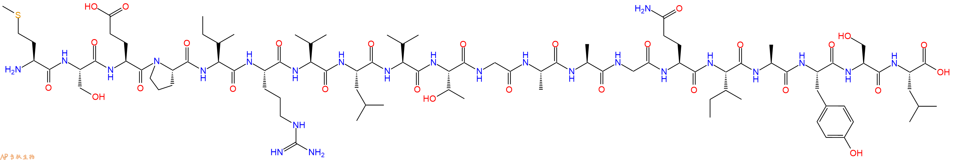 专肽生物产品H2N-Met-Ser-Glu-Pro-Ile-Arg-Val-Leu-Val-Thr-Gly-Ala-Ala-Gly-Gln-Ile-Ala-Tyr-Ser-Leu-OH