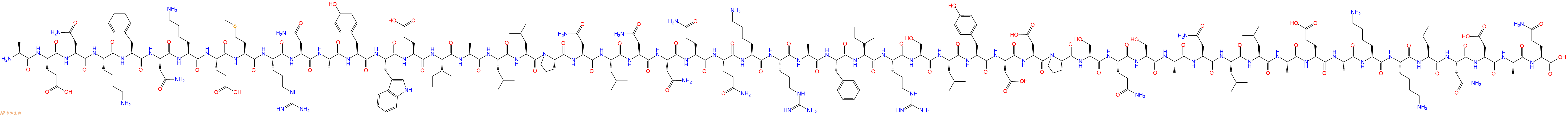 专肽生物产品H2N-Ala-Glu-Asn-Lys-Phe-Asn-Lys-Glu-Met-Arg-Asn-Ala-Tyr-Trp-Glu-Ile-Ala-Leu-Leu-Pro-Asn-Leu-Asn-Asn-Gln-Gln-Lys-Arg-Ala-Phe-Ile-Arg-Ser-Leu-Tyr-Asp-Asp-Pro-Ser-Gln-Ser-Ala-Asn-Leu-Leu-Ala-Glu-Ala-Lys-Lys-Leu-Asn-Asp-Ala-Gln-OH
