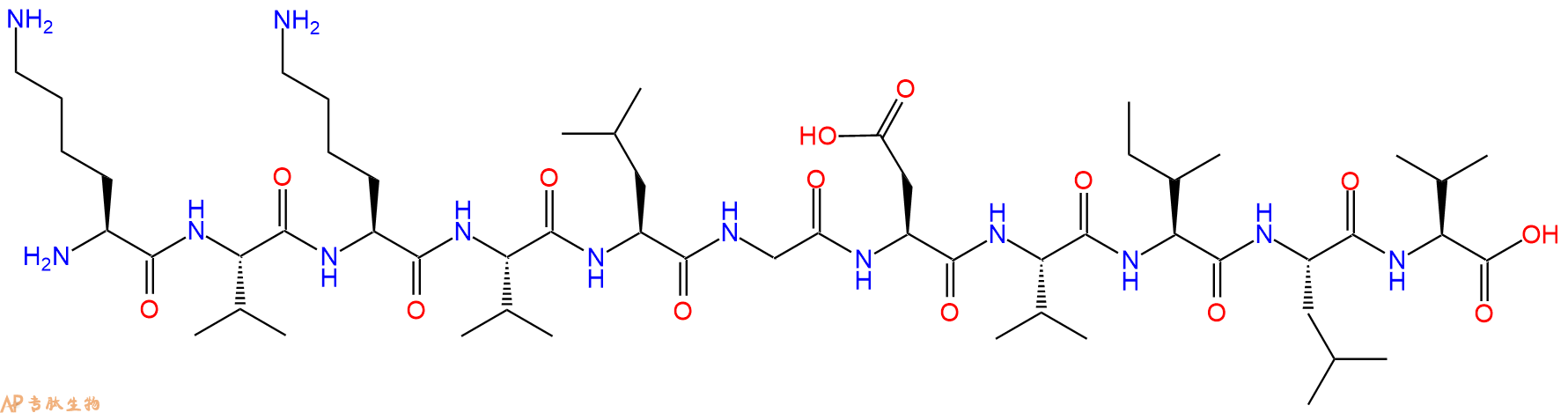 专肽生物产品H2N-Lys-Val-Lys-Val-Leu-Gly-Asp-Val-Ile-Leu-Val-OH