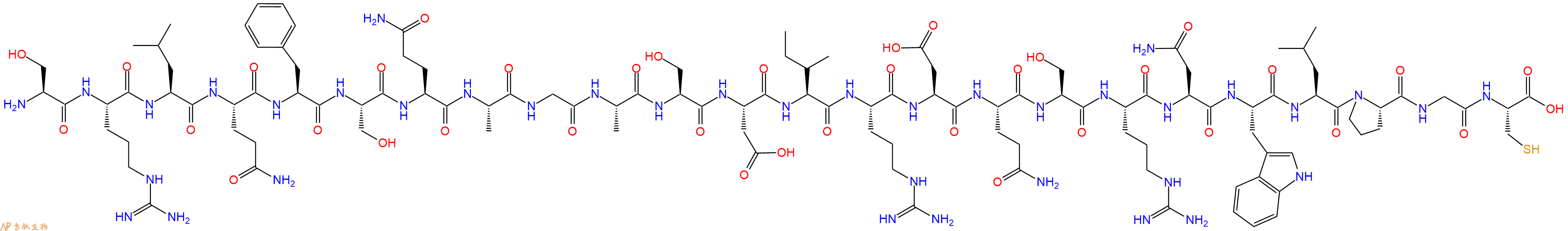 专肽生物产品H2N-Ser-Arg-Leu-Gln-Phe-Ser-Gln-Ala-Gly-Ala-Ser-Asp-Ile-Arg-Asp-Gln-Ser-Arg-Asn-Trp-Leu-Pro-Gly-Cys-OH