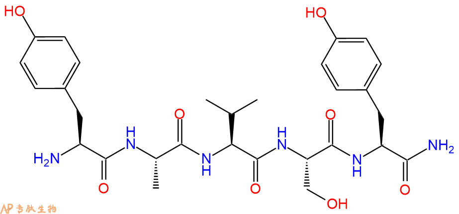 专肽生物产品H2N-Tyr-Ala-Val-Ser-Tyr-NH2