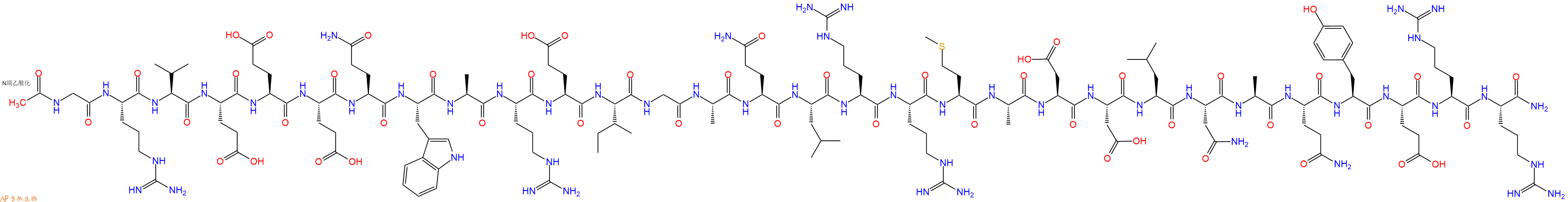 专肽生物产品Ac-Gly-Arg-Val-Glu-Glu-Glu-Gln-Trp-Ala-Arg-Glu-Ile-Gly-Ala-Gln-Leu-Arg-Arg-Met-Ala-Asp-Asp-Leu-Asn-Ala-Gln-Tyr-Glu-Arg-Arg-NH2