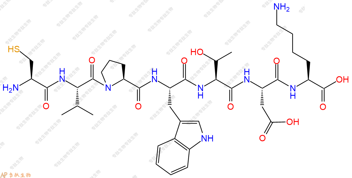 专肽生物产品H2N-Cys-Val-Pro-Trp-Thr-Asp-Lys-OH