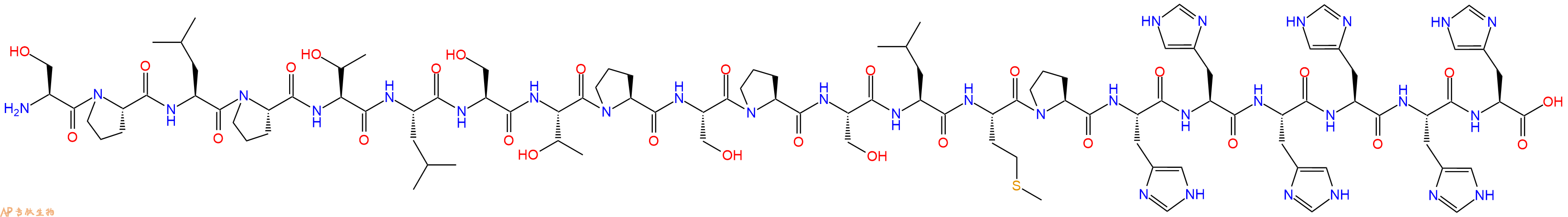 专肽生物产品H2N-Ser-Pro-Leu-Pro-Thr-Leu-Ser-Thr-Pro-Ser-Pro-Ser-Leu-Met-Pro-His-His-His-His-His-His-OH