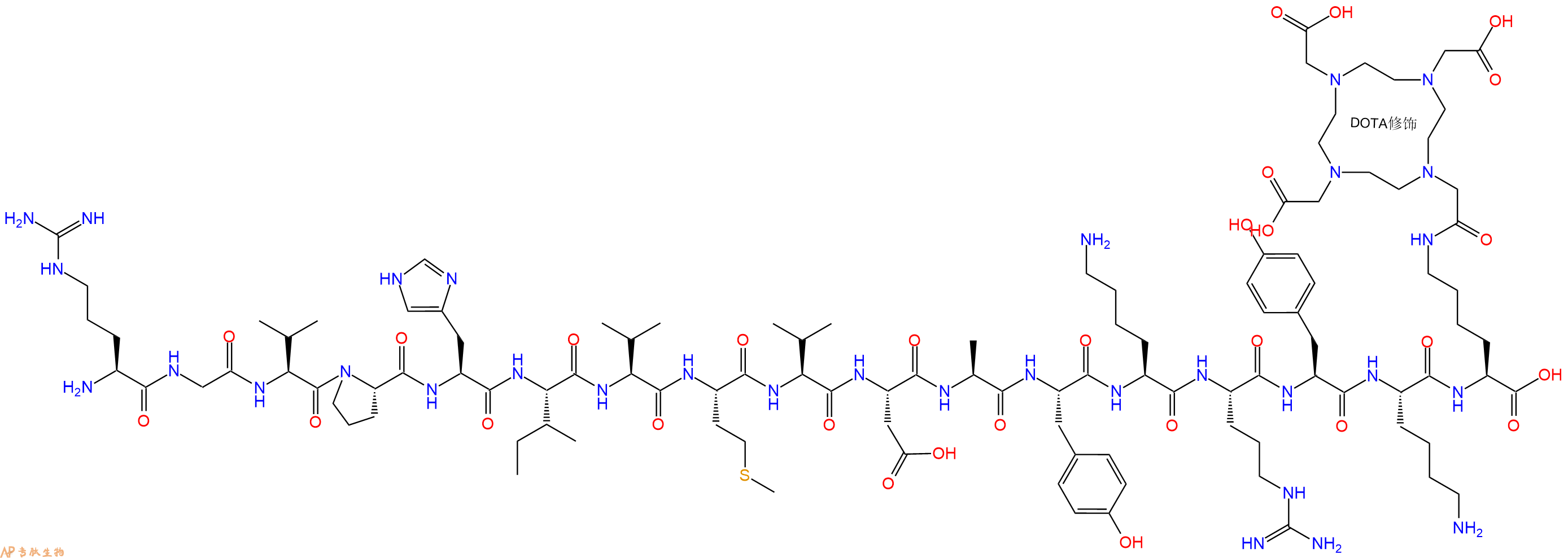 专肽生物产品H2N-Arg-Gly-Val-Pro-His-Ile-Val-Met-Val-Asp-Ala-Tyr-Lys-Arg-Tyr-Lys-Lys(DOTA)-OH