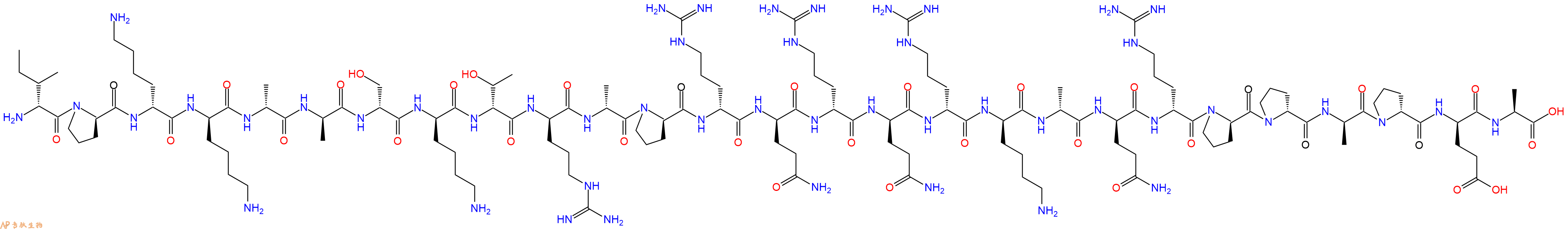 专肽生物产品H2N-DIle-DPro-DLys-DLys-DAla-DAla-DSer-DLys-DThr-DArg-DAla-DPro-DArg-DGln-DArg-DGln-DArg-DLys-DAla-DGln-DArg-DPro-DPro-DAla-DPro-DGlu-Ala-OH