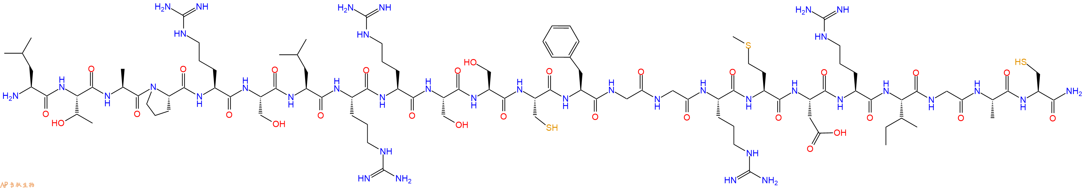 专肽生物产品H2N-Leu-Thr-Ala-Pro-Arg-Ser-Leu-Arg-Arg-Ser-Ser-Cys-Phe-Gly-Gly-Arg-Met-Asp-Arg-Ile-Gly-Ala-Cys-NH2