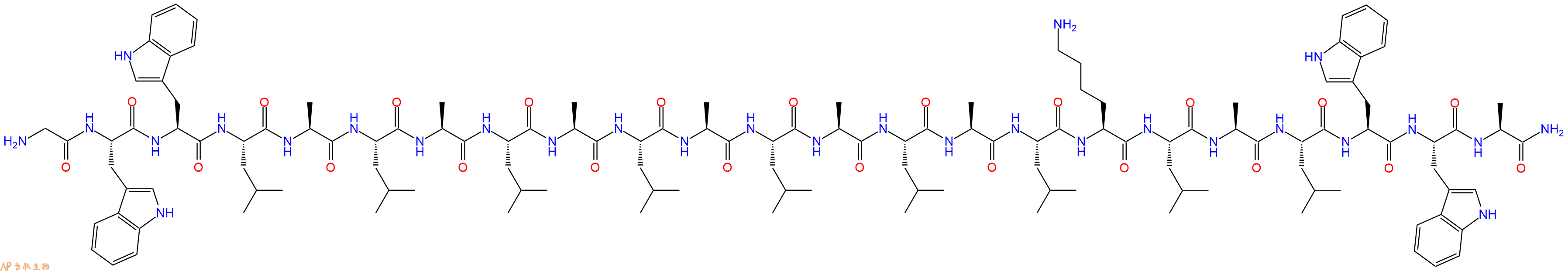 专肽生物产品H2N-Gly-Trp-Trp-Leu-Ala-Leu-Ala-Leu-Ala-Leu-Ala-Leu-Ala-Leu-Ala-Leu-Lys-Leu-Ala-Leu-Trp-Trp-Ala-NH2