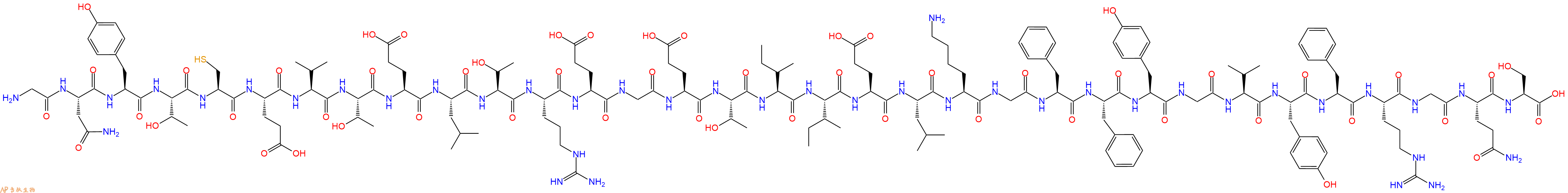 专肽生物产品H2N-Gly-Asn-Tyr-Thr-Cys-Glu-Val-Thr-Glu-Leu-Thr-Arg-Glu-Gly-Glu-Thr-Ile-Ile-Glu-Leu-Lys-Gly-Phe-Phe-Tyr-Gly-Val-Tyr-Phe-Arg-Gly-Gln-Ser-OH