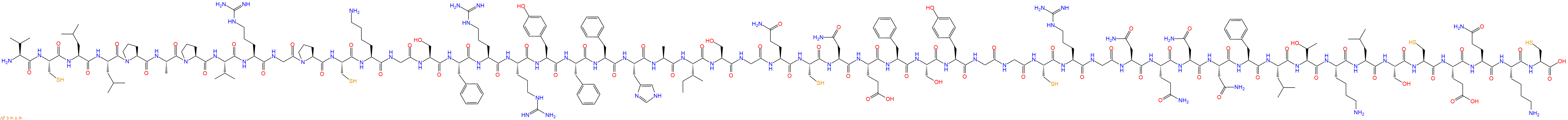 专肽生物产品H2N-Val-Cys-Leu-Leu-Pro-Ala-Pro-Val-Arg-Gly-Pro-Cys-Lys-Gly-Ser-Phe-Arg-Arg-Tyr-Phe-Phe-His-Ala-Ile-Ser-Gly-Gln-Cys-Asn-Glu-Phe-Ser-Tyr-Gly-Gly-Cys-Arg-Gly-Asn-Gln-Asn-Asn-Phe-Leu-Thr-Lys-Leu-Ser-Cys-Glu-Gln-Lys-Cys-OH
